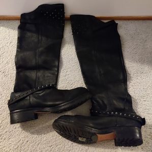 Ash Black Ankle Boots with Studded Detail